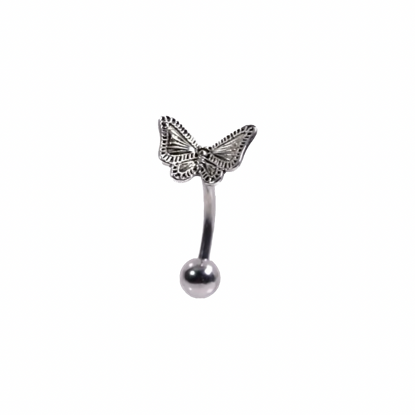Sliver Butterfly Curved Barbell Stud