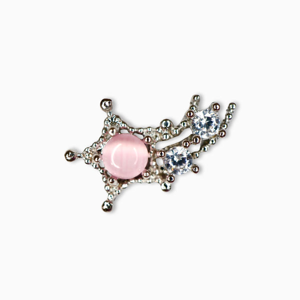 Shooting Star Moon Stone Barbell Stud