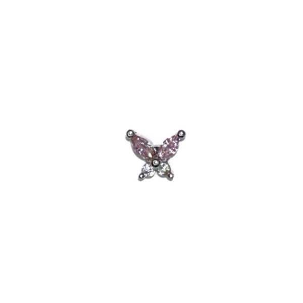 Mini Crystal Butterfly Cartilage Barbell Stud