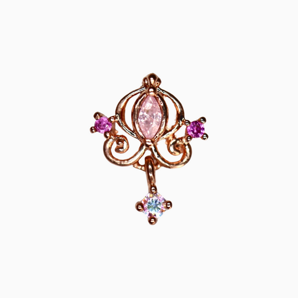Pumpkin Floral Carriage Cartilage Barbell Stud