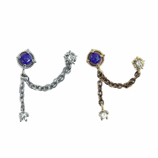 Opal Planet Cartilage Double Barbell Stud