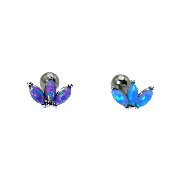 Opal Petal Cartilage Barbell Stud