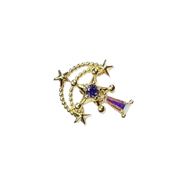Shooting Star & Moon Arrow Cartilage Barbell Stud